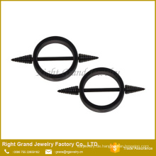 Chirurgischer Stahl schwarz Titan Plated Kreis Form Nippelringe Piercing